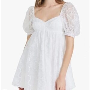 Amanda Uprichard Candia White Eyelet Dress Bridal Shower Graduation‎ Size M